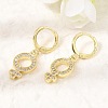 Brass Micro Pave Cubic Zirconia Leverback Dangle Earrings KK-CBA04DC-03G-1