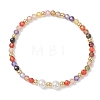 Cubic Zirconia & Shell Pearl Round Beaded Stretch Bracelets for Women BJEW-JB13280-01-2