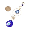 Handmade Lampwork Teardrop with Evil Eye Pendants Pendant Decorations HJEW-JM02315-3