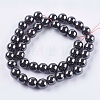 Non-magnetic Synthetic Hematite Bead Strands X-G-R193-19-10mm-2