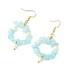 Natural White Jade Beaded Dangle Earrings EJEW-JE07215-02-3