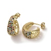 Brass Micro Pave Cubic Zirconia Stud Earrings EJEW-H308-10G-02-2