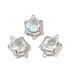 Brass Micro Pave Cubic Zirconia and Glass Links Connector Charms GL-CBA86BA-01P-D-1