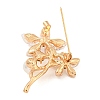 Alloy Crystal Rhinestone Flower Brooch JEWB-U006-14KCG-2