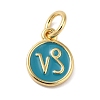 Real 18K Gold Plated Brass Enamel Charms KK-L216-001G-G05-1