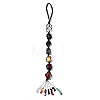 Nylon Thread Woven Natural Irregular Raw 7 Chakra Stones Curtain Tiebacks MAKN-YWC0001-03-2