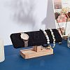 Bamboo Velvet T-Bar Bracelet Display Stands BDIS-WH0002-08-4