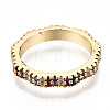 Brass Micro Pave Cubic Zirconia Finger Rings RJEW-S045-001G-NR-3