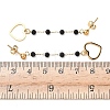 304 Stainless Steel Glass Tassel Stud Earrings EJEW-G453-05G-02-5