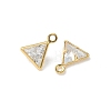 Brass Micro Pave Cubic Zirconia Triangle Charms KK-Z136-29G-01-2