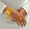 Elegant Middle Eastern Alloy Hollow C-shaped Bangles & Rings Set for Women XE1644-3