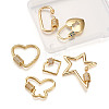 Brass Micro Pave Clear Cubic Zirconia Screw Carabiner Lock Charms ZIRC-TA0001-13G-16