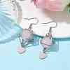Natural Rose Quartz Dangle Earrings EJEW-JE05600-01-2