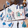 6 Sets 6 Colors Vintage Self-Adhesive Paper Stickers STIC-CP0001-01-5