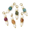 Natural Multicolor Tourmaline & Cultured Freshwater Pearl Pendants PALLOY-JF05307-2