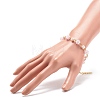 Bling Glass & Imitation Pearl Round Beaded Bracelet for Women BJEW-JB08591-3
