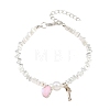 Alloy Acrylic Hot Pink Heart Bowknot Charm Bracelets for Women AL-CBA3C8B-09S-2