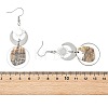 201 Stainless Steel & Natural Paua Shell Pendants Dangle Earrings EJEW-JE07456-02-5
