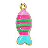 Printed Brass with Enamel Pendants KK-OY001-78G-02-1