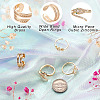 Cheriswelry 4Pcs 4 Style Snake & Smiling Face & Star Brass Cuff Rings for Her RJEW-CW0001-01-11