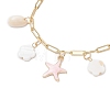Natural Freshwater Shell Beads & Alloy Enamel Charm Bracelets BJEW-JB12214-01-3