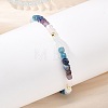 Natiral Mixed Gemstone & Electroplate Non-magnetic Synthetic Hematite Beads Stretch Bracelets for Women BJEW-JB14066-1
