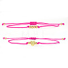2Pcs 2 Styles Bohemian Brass Beads Braided Bead Bracelets BT1454-4-1