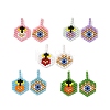 Glass Seed Beaded Pendants PALLOY-MZ01436-1