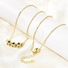 Brass Glass Triple Star Pendant Necklaces KK-CBAB173-03G-04-1