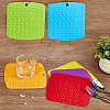 6Pcs 6 Colors Square Silicone Hot Mats for Hot Dishes AJEW-DC0001-14-3
