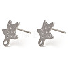 201 Stainless Steel Star Stud Earrings Settings STAS-Q251-09P-1