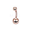 304 Stainless Steel 15 Gauge Round Belly Button Rings WGFD174-08-1