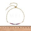 Adjustable Natural Ruby &  Amethyst & Rhodonite & Non-magnetic Synthetic Hematite Cultured Freshwater Pearl Beads Satellite Chains Slider Bracelets BJEW-JB14095-01-4