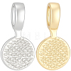 2Pcs 2 Colors 925 Sterling Silver Glue-on Flat Pad Bails STER-BBC0009-76-7
