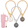 Flat Round with Letter Alloy Enamel Wine Glass Charms AJEW-AB00184-18-1