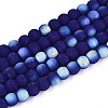 Frosted Opaque Glass Beads Strands GLAA-T032-P4mm-MBB03-1