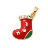 Christmas Theme Rack Plating Brass Cubic Zirconia Pendants KK-K385-119G-05-1