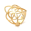 Hollow Flower 304 Stainless Steel Adjustable Rings for Women RJEW-N048-06G-1