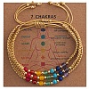 3Pcs Adjustable Chakra Natural & Synthetic Mixed Stone Round Bead Braided Bracelet Sets ZZ4943-7-1