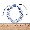 Handmade Printed Porcelain Braided Beaded Bracelets for Women BJEW-JB14196-4