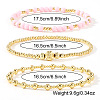 3Pcs Glass & Brass Round Beads Stretch Bracelets HD9470-1-2