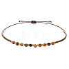 2mm Faceted Natural Tiger Eye Beaded Braided Adjustable Bracelets for Women PF2854-10-1