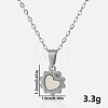 Stylish 304 Stainless Steel Pave Natural White Shell Heart-shaped Pendant Necklaces OG2679-2-1