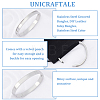 Unicraftale 1Pc Stainless Steel Grooved Bangles STAS-UN0042-51P-4