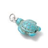 Dyed Synthetic Turquoise Pendants PALLOY-JF05376-02-2