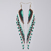 Bohemian Long Tassel Glass Seed Beaded Dangle Earrings for Women LS-IW9172-2-1