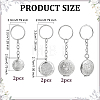 6Pcs 3 Styles Stainless Steel Pattern Locket Pendant Keychains KEYC-ME0001-17B-2