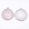 Natural Rose Quartz Pendants G-T112-24O-2