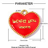 304 Stainless Steel with Red Enamel Charms SA-OY003-68G-2