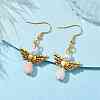 Angel Antique Golden Alloy & Resin Dangle Earrings EJEW-JE05686-01-2